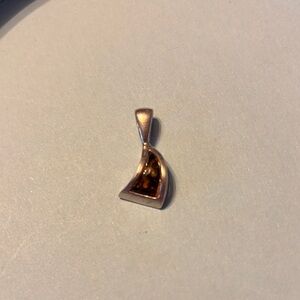 Sterling Amber Pendant